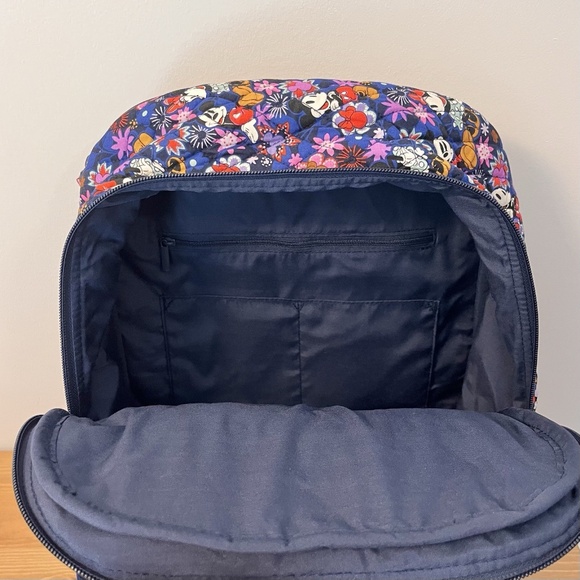 Vera Bradley Disney Essential Large Backpack Mickey & Minnie Sweet Floral Blue - Picture 4 of 5